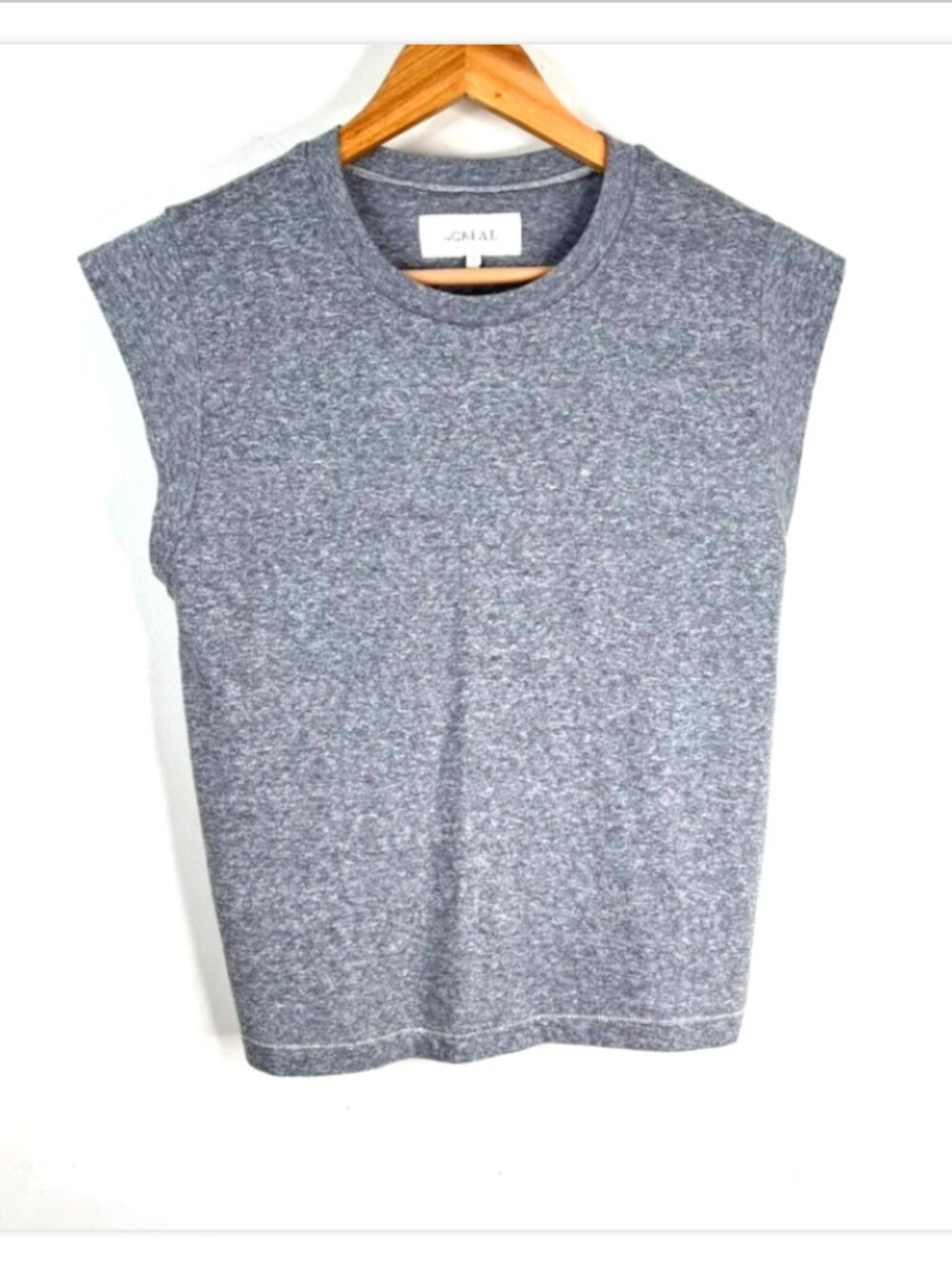 The Great. The Muscle Tee M Grey Heather Boxy Fit Minimalist Summer Made in USA